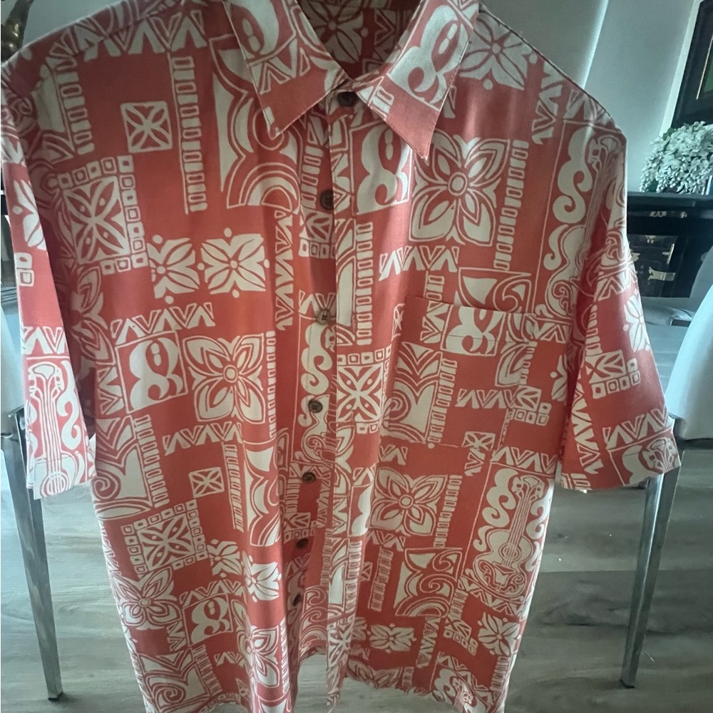 Tropical Coral Patterned Men's Shirt